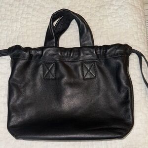 Chic Black Leather Tote Bag